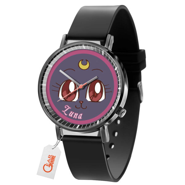 Luna Cat Sailor Moon Anime Leather Band Wrist Watch Personalized