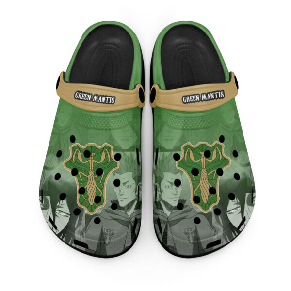 Green Mantis Black Clover Clogs Shoes