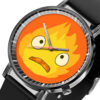 Calcifer Howl's Moving Castle Anime Leather Band Wrist Watch