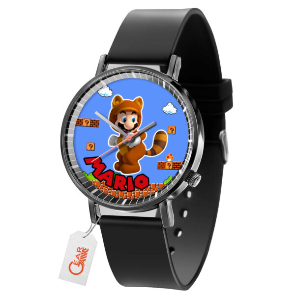 Tanooki Mario Anime Leather Band Wrist Watch Personalized