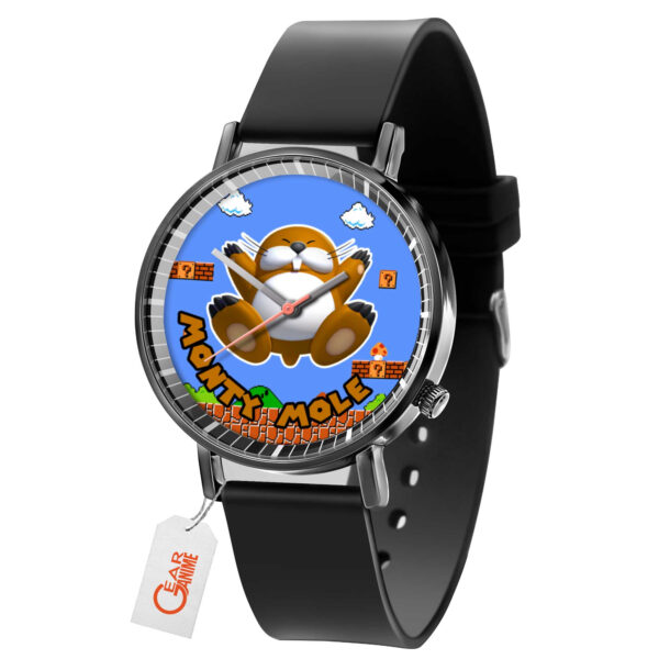 Monty Mole Mario Anime Leather Band Wrist Watch Personalized