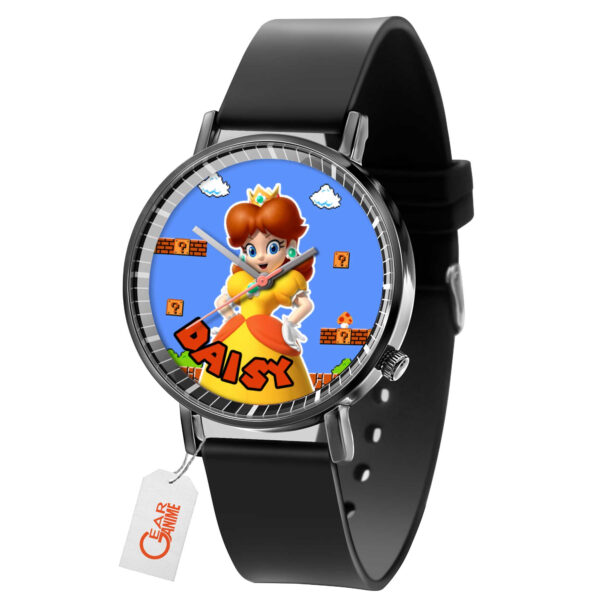 Princess Daisy Mario Anime Leather Band Wrist Watch Personalized