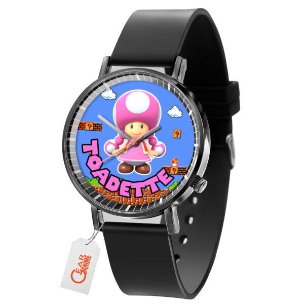 Toadette Mario Anime Leather Band Wrist Watch Personalized