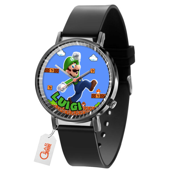 Luigi Mario Anime Leather Band Wrist Watch Personalized