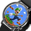 Luigi Mario Anime Leather Band Wrist Watch Personalized