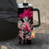 Dragon Ball Goku Super Saiyan God 40oz Anime Tumbler Cup Handle Anime Personalized