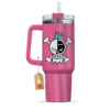 Franky 40oz Pink Anime Tumbler Cup Handle Printed and Engraved