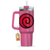 Uzumaki 40oz Pink Anime Tumbler Cup Handle Printed and Engraved