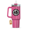 Dragon Ball Goku Kanji Symbol 40oz Pink Anime Tumbler Cup Handle Printed and Engraved