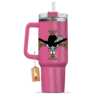 Dracule Mihawk 40oz Pink Anime Tumbler Cup Handle Printed and Engraved