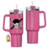 Roronoa Zoro 40oz Pink Anime Tumbler Cup Handle Printed and Engraved