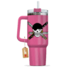 Roronoa Zoro 40oz Pink Anime Tumbler Cup Handle Printed and Engraved