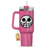 Donquixote Doflamingo 40oz Pink Anime Tumbler Cup Handle Printed and Engraved