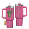 Green Mantis 40oz Pink Anime Tumbler Cup Handle Printed and Engraved