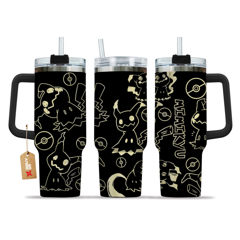 Mimikyu 40oz Anime Tumbler Cup With Handle Custom Personalized Name