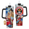 Monkey D. Luffy Wano Arc Personalized Name Coffee 40oz Anime Tumbler Cup With Handle Custom Anime