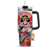 Monkey D. Luffy Wano Arc Personalized Name Coffee 40oz Anime Tumbler Cup With Handle Custom Anime