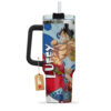 Monkey D. Luffy Wano Arc Personalized Name Coffee 40oz Anime Tumbler Cup With Handle Custom Anime