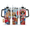 Monkey D. Luffy Wano Arc Personalized Name Coffee 40oz Anime Tumbler Cup With Handle Custom Anime