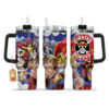 Monkey D. Luffy Dressrosa Arc Personalized Name Coffee 40oz Anime Tumbler Cup With Handle Custom Anime