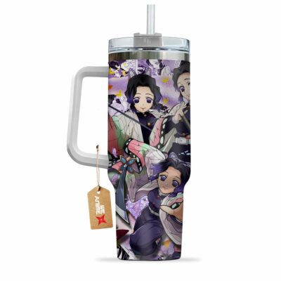 Shinobu Kocho 40oz Anime Tumbler Cup With Handle Custom Manga Art Personalized Name