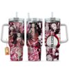 Nezuko Kamado 40oz Anime Tumbler Cup With Handle Custom Manga Art Personalized Name