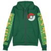 Grass Type Pokemon Streetwear Otaku Cosplay Anime Zip Hoodie