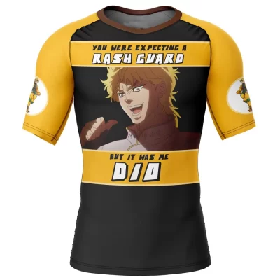 Hooktab It Was Me Dio Jojo’s Bizarre Adventure Short Sleeve Rash Guard Compression Shirt Cosplay Anime Gym Shirt