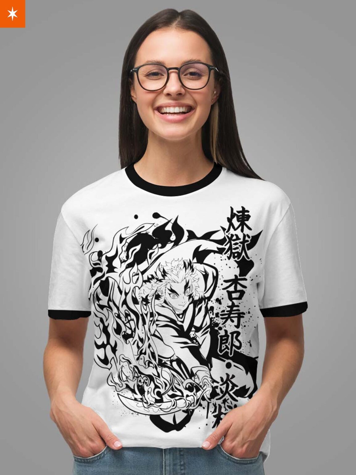 Kyojuro B&W Demon Slayer Anime Unisex T-Shirt