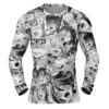 Hooktab Manga Ahegao Long Sleeve Rash Guard Compression Shirt Cosplay Anime Gym Shirt