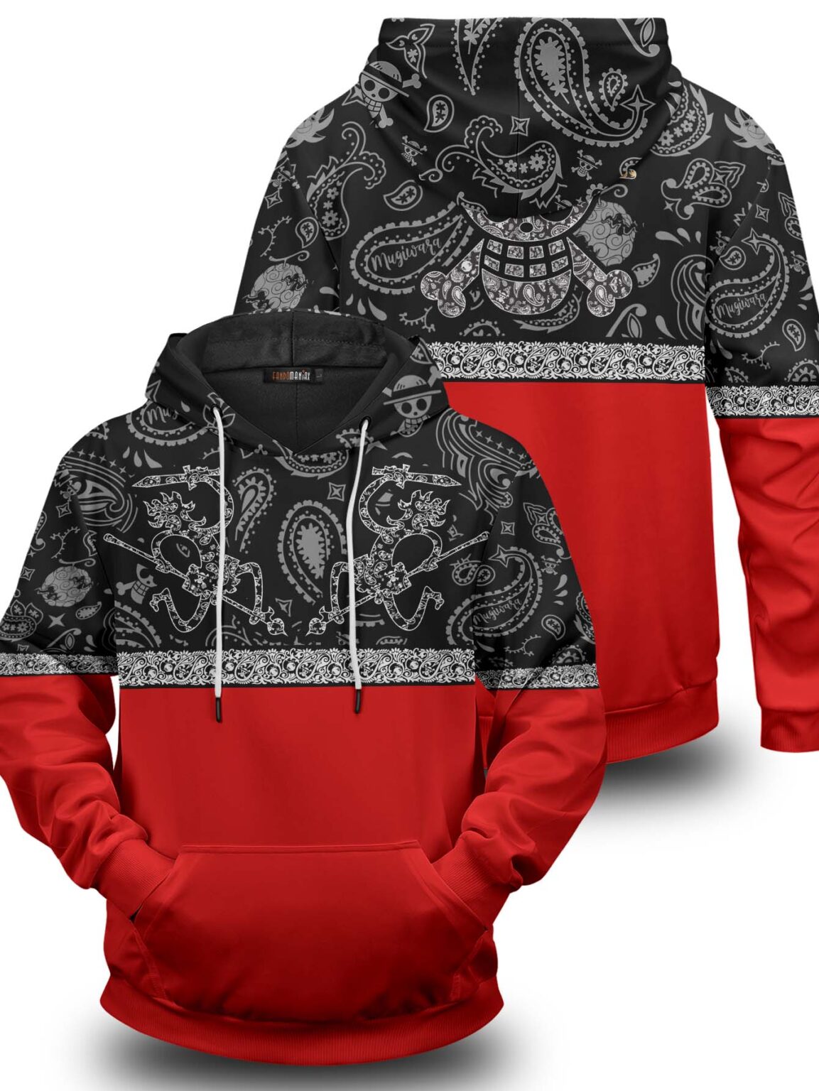 Mugiwara Paisley Hoodie One Piece Hoodie Anime Hoodie