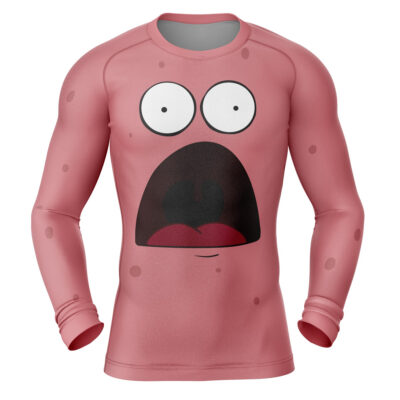 Hooktab Patrick Star SpongeBob SquarePants Long Sleeve Rash Guard Compression Shirt Cosplay Anime Gym Shirt