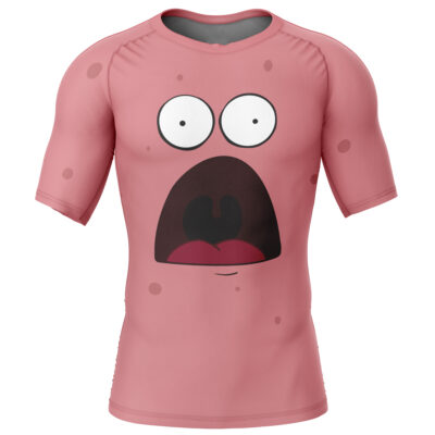 Hooktab Patrick Star SpongeBob SquarePants Short Sleeve Rash Guard Compression Shirt Cosplay Anime Gym Shirt
