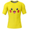 Hooktab Pikachu face Pokemon Short Sleeve Rash Guard Compression Shirt Cosplay Anime Gym Shirt