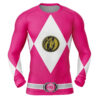 Hooktab Pink Ranger Power Rangers Long Sleeve Rash Guard Compression Cosplay Anime Gym Shirt