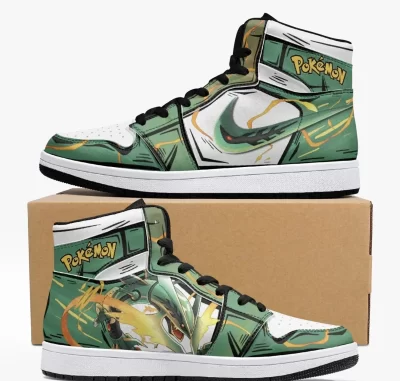 Rayquaza Pokemon Mid Top Basketball Sneakers Shoes