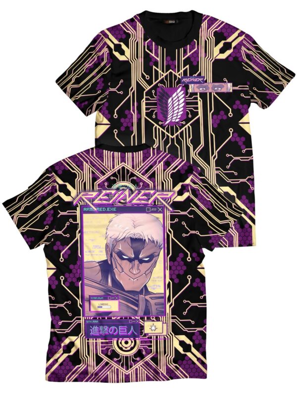 Reiner Cyber Attack on Titan Anime Unisex T-Shirt
