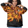 Rengoku Tie Dye Hoodie Demon Slayer Hoodie Anime Hoodie