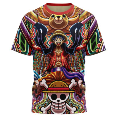 Hooktab Trippy Monkey D. Luffy One Piece Anime T-Shirt