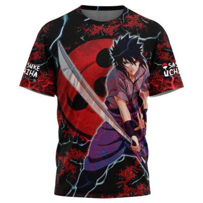 Hooktab Trippy Sasuke Uchiha shirt Naruto Anime T-Shirt