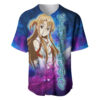 Galaxy Style Asuna Baseball Jersey Sword Art Online Baseball Jersey Anime Baseball Jersey