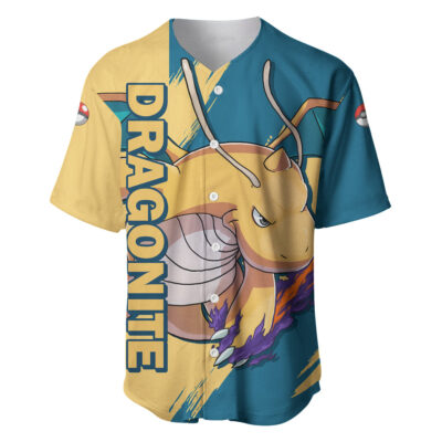 Dragonite Baseball Jersey Pokemon Baseball Jersey Anime Baseball Jersey