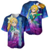 Galaxy Style Leafa Baseball Jersey Sword Art Online Baseball Jersey Anime Baseball Jersey