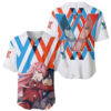 Hiro and Zero Two Strelitzia Baseball Jersey Darling in the Franxx Baseball Jersey Anime Baseball Jersey