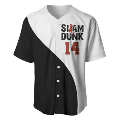 Black And White Style Hisashi Mitsui Number 14 Baseball Jersey Slam Dunk Baseball Jersey Anime Baseball Jersey