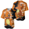 Grunge Charmander Baseball Jersey Pokemon Baseball Jersey Anime Baseball Jersey