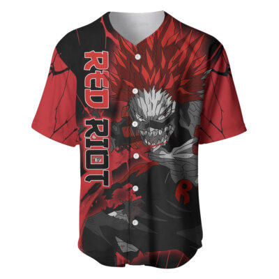 Red Riot Eijirou KIrishima Baseball Jersey My Hero Academia Baseball Jersey Anime Baseball Jersey