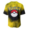 Tie Dye Style Pikachu Baseball Jersey Pokemon Baseball Jersey Anime Baseball Jersey