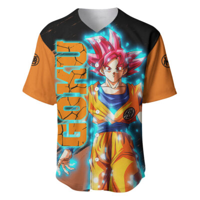 Goku Saiyan God Baseball Jersey Dragon Ball Z Baseball Jersey Anime Baseball Jersey