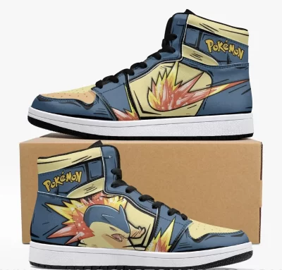 Typhlosion Pokemon Mid Top Basketball Sneakers Shoes